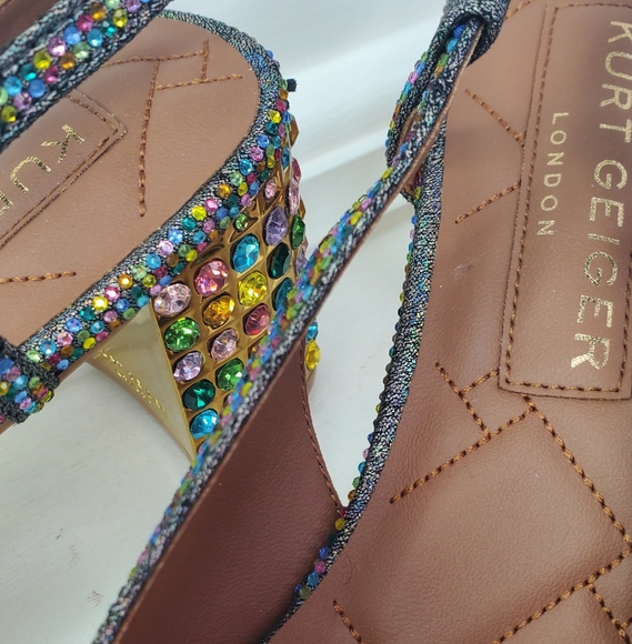 Kurt Geiger Multicolor Embellished Heels with Gold Details - Picture 4 of 7